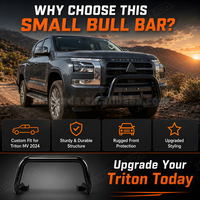 Barre de pare-chocs avant en acier noir pour Mitsubishi Triton MV 2024+