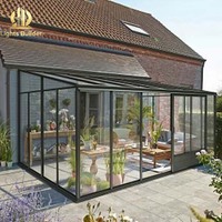 Verre de sécurité laminé, véranda en aluminium, protection UV, toit rétractable, structure incassable, espace extérieur pour jardin