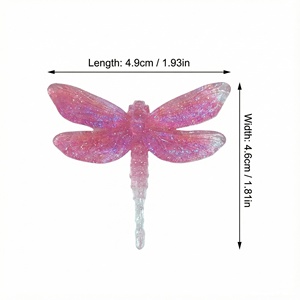 Nouvelle <span class=keywords><strong>carte</strong></span> lumineuse Firefly <span class=keywords><strong>Libellule</strong></span> 46x49mm en plastique/résine, faite à la main avec colle coulante, accessoires DIY pour barrettes et coques de téléphone, Yiwu - Product Image 6