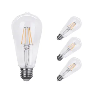 Retro bulb Edison ST64 4W 6W 8W 10W filament lamp support can sky light E12 E14 E26 E27 lamp head 120V-23V