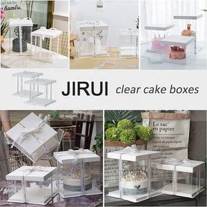 बड़े केक पैकिंग ले जाने के साथ पीईटी स्पष्ट बॉक्स रिबन और पूर्व-मुड़ा ढक्कन - Product Image 5