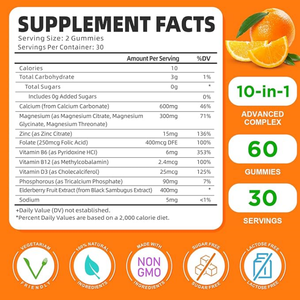 OEM علامة خاصة مكملات الكالسيوم والمغنيسيوم والزنك مع فيتامين D3 خالية من السكر لثوم الكالسيوم - Product Image 2