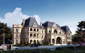 Revestimiento de Pared de Piedra Caliza Beige de Castillo Pulida y Sellada Personalizada para Exteriores para Villa - Product Image 6