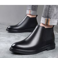Chaussures habillées pour hommes de qualité supérieure, bottes Chelsea transfrontalières, grande taille, chaussures décontractées de style britannique, bottes à cheville, hauteur accrue