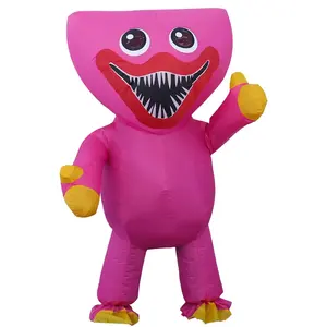 Funtoys Opblaasbare Worst Mond Monster Hu-Ggy Wuggi Cosplay Mascotte Kostuums Spelen Blauwroze Halloween Feestpak