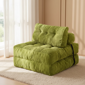 One Seat Folding Bed Convertible Sleeper Chair With Pillow Foldable <b>Mattress</b> Back <b>Support</b> Comfortable Recliner Lazy Single Seat - Product Image 1