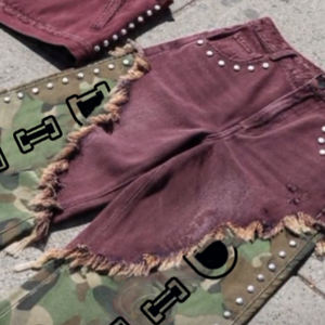 DiZNEW Jeans <span class=keywords><strong>pour</strong></span> hommes de créateur 2026, style patchwork avec traitement de bordure brute et clous métalliques assortis, jeans en denim <span class=keywords><strong>pour</strong></span> hommes - Product Image 3