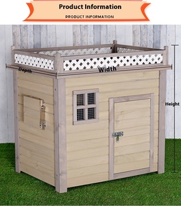 คอกสุนัขทำจากไม้กันฝนในร่มบ้านสุนัขขนาดเล็กกลางขนาดใหญ่พร้อมปุ่มปิดระบายอากาศ - Product Image 6