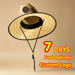 <span class=keywords><strong>Sombrero</strong></span> de <span class=keywords><strong>Paja</strong></span> Personalizado con Parche, 100% Natural, para Eventos Promocionales, Regalo, Exterior, Ala Ancha, sin Forro Inferior - Product Image 1