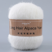 Hilo de Alpaca de Pelo Largo en Oferta, 450m/50gr, Mezcla de Lana Merino/Acrílico/Nailon, Suave y Cálido, para Tejer a Mano Suéteres y Gorros para Mujer