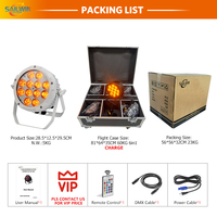 Projecteurs LED sans fil étanches CE 12x18W RGBWAUV pour scène, éclairage de scène sans fil sur batterie pour DJ et mariages