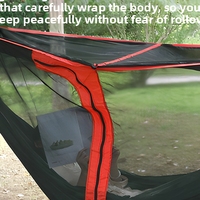 Hamac portable en nylon durable avec moustiquaire, double, pour 2 personnes, détachable, moderne, pour le camping en plein air, lit suspendu, voyage, jardin