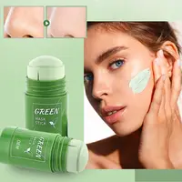 Máscara de argila facial personalizada, máscara de cuidados com a pele facial, bastão para purificação e cuidados com a pele, máscara de chá verde matcha