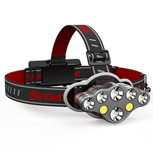 Lampe frontale Skywolfeye 8LED COB rechargeable, étanche, pour camping, pêche et activités de plein air - Product Image 2