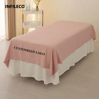 Draps de lit spécifiques pour salon de beauté agrandis en taille serviette de bain de beauté ensemble de serviettes de lit housse de matelas logo de marquage à chaud