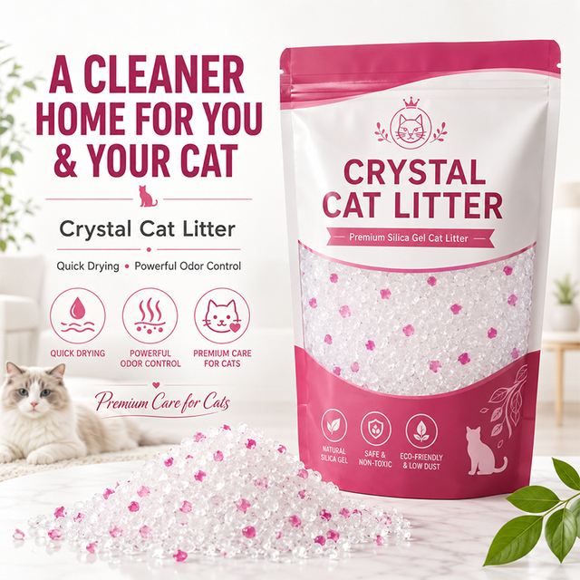 Health Monitoring Color Changing Silica Gel Eco-Friendly Biodegradable Cat Litter 2kg Non Toxic High Absorption Crystal OEM/ODM