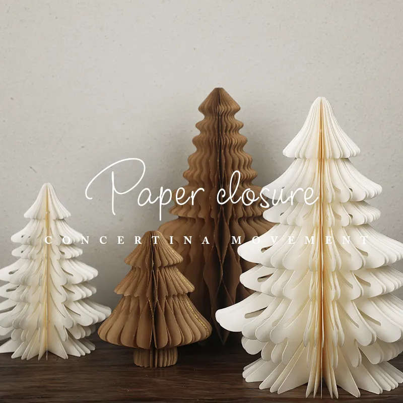 Árvore de Natal de papel de papelão, peça central de mesa 3D de favo de mel de 8/10/12 polegadas para decoração moderna de festas e feriados de Natal