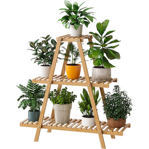 Support pour plantes en bambou, multifonctionnel, rectangulaire, pour balcon, intérieur et extérieur, étagère de rangement, design minimaliste, durable - Product Image 5