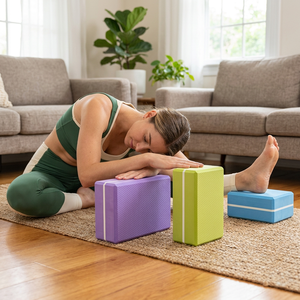 Bloc de yoga écologique en mousse EVA haute densité, doux, pour adultes, améliore l'équilibre/les étirements - Product Image 1