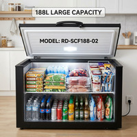 Congélateur coffre solaire OEM 188L 12V 24V DC à compresseur, machine à glaçons puissante pour la maison, les zones rurales et le stockage hors réseau