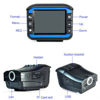 Russe Rader Détecteur Voiture Véhicule Boîte Noire Gps 2 en 1 Combo Voiture Caméra Dash Cam 720p Dvr Ambarella Radar Signature