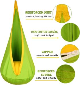 Silla Colgante Tipo <span class=keywords><strong>Hamaca</strong></span> Sensorial para Niños con Almohada Inflable y Bolsillo Lateral para Uso <span class=keywords><strong>en</strong></span> Interiores y Exteriores - Product Image 2