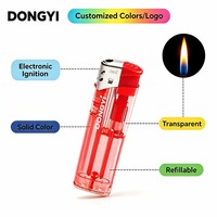 Briquet à gaz en plastique coloré, norme ISO, portable, pour cigarettes et bougies, vente en gros