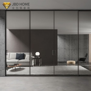 <span class=keywords><strong>Porte</strong></span> coulissante en verre trempé noir en aluminium pour patio, étanche, hermétique au gaz, isolation thermique, très vendue - Product Image 3