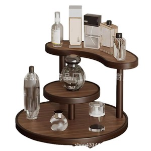 Cross-border wooden tiered perfume display rack, multi-layer desktop <b>storage</b> rack, <b>dressing</b> <b>table</b> skincare product shelf - Product Image 5