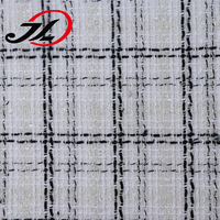 Tissu en polyester tressé argenté de haute qualité, tissu en tweed, tissu en laine pour vêtements