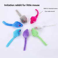 Jouet à mâcher en peluche simple pour chat, design souris, fourrure, directement de l'usine, pour chats 2024