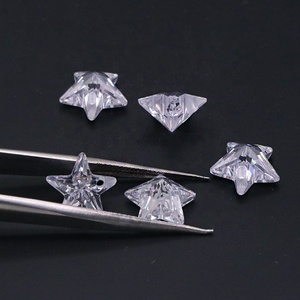 Pietra preziosa sintetica Yingma che fa un foro di colore bianco/arancione con taglio a stella con zirconi cubici cz pietre con foro - Product Image 2
