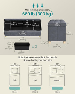 Modern Custom Velvet Folding <strong>Storage</strong> <strong>Bench</strong> <strong>with</strong> Handy <strong>Basket</strong> Footstool Living Room Furniture Ottoman Direct Factory Supply - Product Image 3