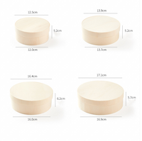 Boîte à lunch en bois jetable personnalisée Boîte à gâteau au fromage en bois plaqué Boîte ronde Bento traiteur pour micro-ondes Repas à emporter Noël