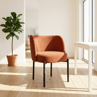 Chaise de salle à manger rembourrée avec dossier en fer à cheval S07, fournisseur professionnel, pieds en métal personnalisés, pour usage commercial, bistrot, maison, bureau, parc