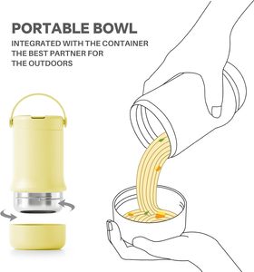 Custom Logo 18/8 Wide Mouth <b>Lunch</b> <b>Box</b> Soup 8oz Food Container Bottom Thermos 18oz <b>Insulated</b> Food Jar with Handle Lid - Product Image 6