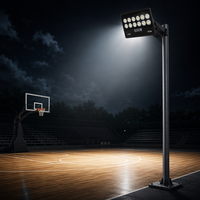 Lampu Sorot Olahraga LED Glanvy 300W 100lm/w PF>0.95 IP66 Aluminium Die-cast untuk Penerangan Area Lapangan Stadion Luar Ruangan Tiang Tinggi