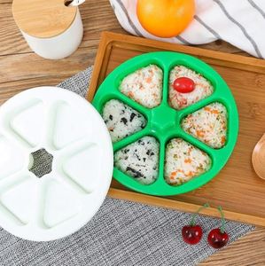 Moule à onigiri triangulaire 6 en 1 avec couvercle pour la décoration du riz sushi - Product Image 4