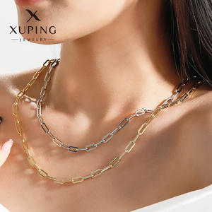 슈핑 주얼리 도매 구리 18k 14k 24k 금도금 패션 원형 비즈 박스 스네이크 쿠반 링크 체인 여성용 - Product Image 5