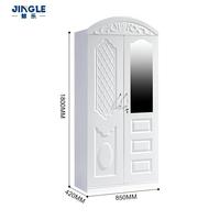 Armoire en acier embossé à 2 portes avec miroir, placard métallique verrouillable pour chambre à coucher, OEM ODM, fabrication sur mesure, livraison directe d'usine