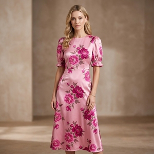 Vestido Largo Floral de Diseño de Moda Verano 2026 con Estampado Floral de Alta Costura - Product Image 1