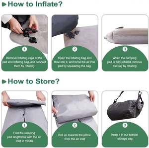 Self Inflating Camping Sleeping Pad With Adjustable <b>Backrest</b> Durable Flocking Air Mattress Sleeping Pad - Product Image 3