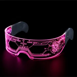 Маскарадный костюм для Хэллоуина со светодиодной подсветкой, светодиодные очки для солнцезащитные очки киберпанк светящиеся очки с 7 видов цветов