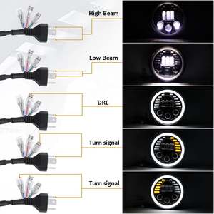 7 pouces 90W rond DRL LED projecteur conduite lampe feux de croisement <span class=keywords><strong>moto</strong></span> phare voiture accessoires Para Motos - Product Image 5