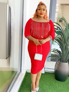 Ropa <span class=keywords><strong>de</strong></span> mujer a la moda para ir al trabajo, elegante falda ajustada, vestido con borlas <span class=keywords><strong>de</strong></span> talla grande estilo africano <span class=keywords><strong>de</strong></span> <span class=keywords><strong>AliExpress</strong></span> - Product Image 1