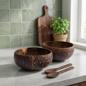 Bol en coquille de noix de coco 100% artisanal et durable, fabriqué au Vietnam en bois de haute qualité, idéal pour les cadeaux et l'exportation - Product Image 1