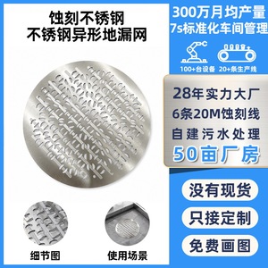 Yanming Irregular Round Floor Drain Cover Etched <b>Mesh</b> Custom Made For Industrial Sewage Treatment - Product Image 5