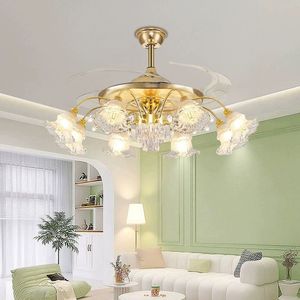 <span class=keywords><strong>Ventilador</strong></span> de <span class=keywords><strong>Techo</strong></span> Inteligente LED Tricolor con Luz y Control Remoto para Dormitorio, Estilo Europeo Americano - Product Image 4