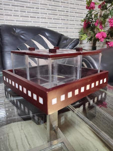 Boîte cadeau de chocolat de luxe du Moyen-Orient fantaisie peinture noix emballage en bois Piano laque Dates Ramadan gâteau stockage en bois plateau de service - Product Image 4