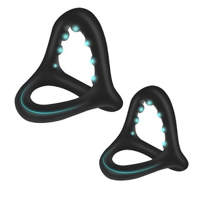 SEXBAY modèle BY2003 explosif Silicone Triangle pénis anneaux ensemble avec requin Massage time-lapse anneau mâle Sex Toy - Product Image 6